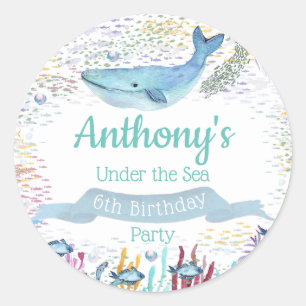 Sticker Rond Anniversaire Sous Les Mers Tout Âge