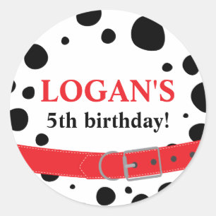 Sticker Rond Anniversaire Taches de dalmatien