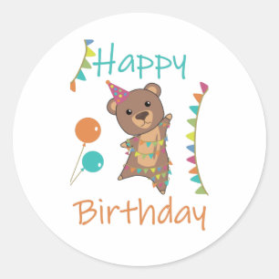 Sticker Rond Anniversaire Unique Souhaite Heureux Anniversaire 