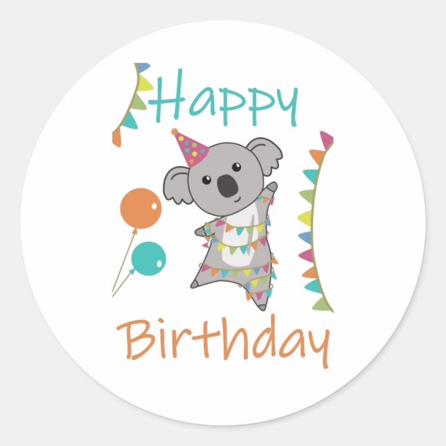 Sticker Rond Anniversaire Unique Souhaite Joyeux Anniversaire P (Devant)