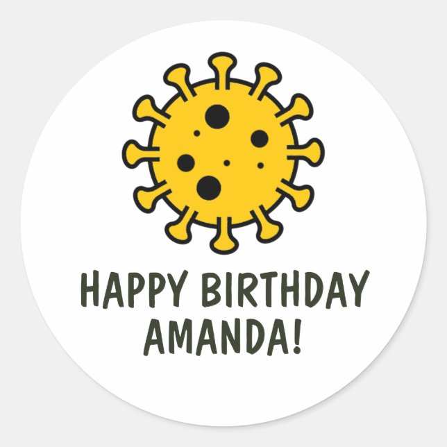 Sticker Rond Anniversaire virtuel de quarantaine (Devant)