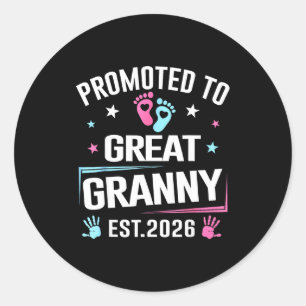 Sticker Rond Annonce de grossesse : Nommée Grande Mamie en 2026