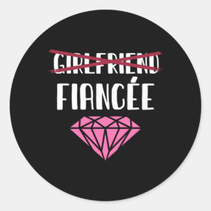 Sticker Rond Annonce de mariage homme petite amie fiancée
