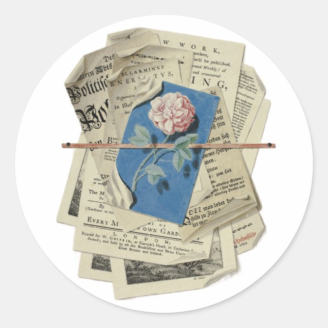 Sticker Rond Annonces postées et impression scrapbooking Art (Devant)