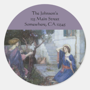 Sticker Rond Annonciation de John William Waterhouse