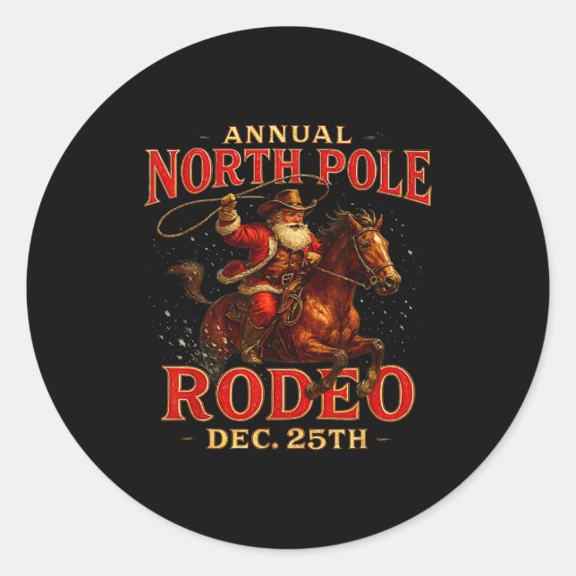 Sticker Rond Annual North Le Rodeo Dec 25th Santa Design  (Devant)