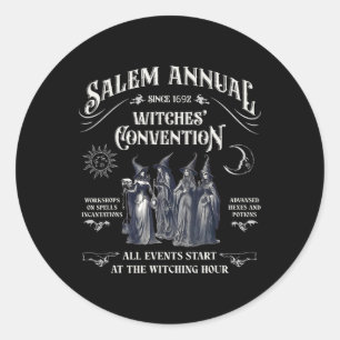 Sticker Rond Annuel depuis 1692 Convention de sorcières Hallowe