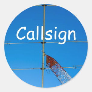Sticker Rond Antenne de faisceau et Callsign