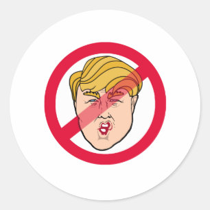 Sticker Rond ANTI caricature de DONALD - Anti-Atout -