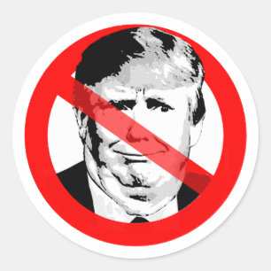 Sticker Rond Anti Donald Trump Chin Traversé