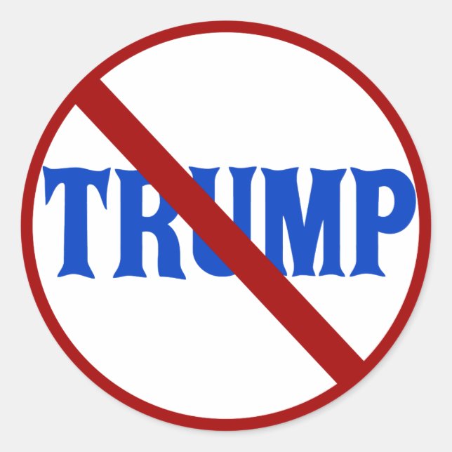Sticker Rond Anti Donald Trump Red X (Devant)