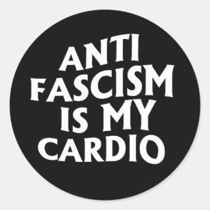 Sticker Rond Anti-fascisme est mon Cardio