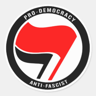 Sticker Rond Anti-fascisme pro-démocratie