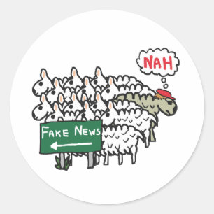 Sticker Rond Anti-Faux News