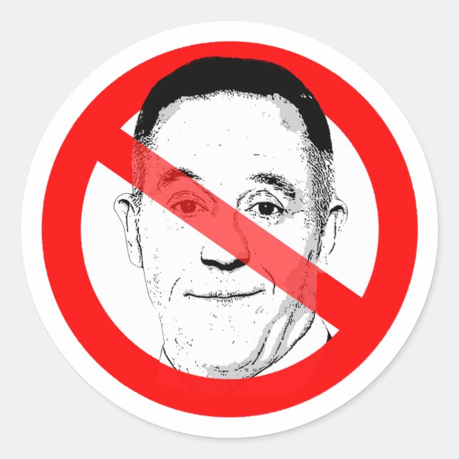 Sticker Rond Anti Gutfeld Traversé À L'Extérieur (Devant)