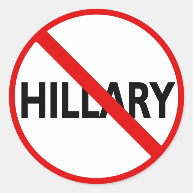 Sticker Rond Anti-Hillary (Devant)