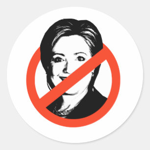 STICKER ROND ANTI-HILLARY CLINTON -