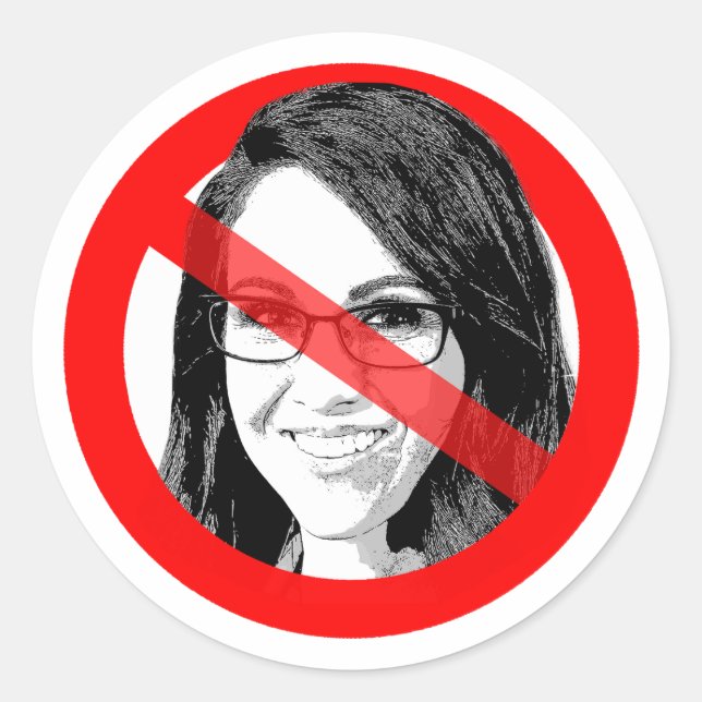 Sticker Rond Anti Lauren Boebert Traversé Par Face (Devant)
