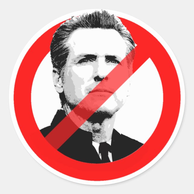 STICKER ROND ANTI NEWSOM (Devant)