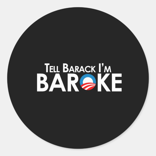Sticker Rond Anti-Obama - Baroke Bumpersticker (Devant)
