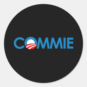 Sticker Rond Anti-Obama - Commie