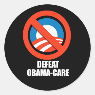 Sticker Rond Anti-Obama - défaite des soins obama