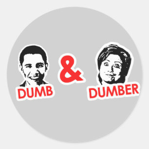 Sticker Rond Anti-Obama - idiot et idiot