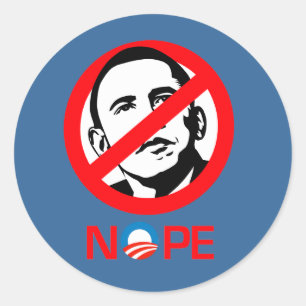 Sticker Rond Anti-Obama - Nope
