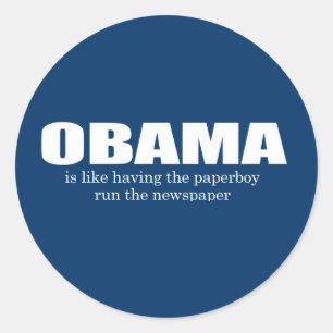 Sticker Rond ANTI-OBAMA- Obama est comme avoir la course de