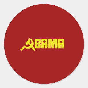 Sticker Rond Anti-Obama - Obama est un communiste