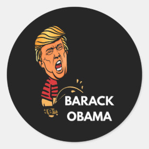 Sticker Rond Anti Obama Pro Trump Conservateur Patriote Politiq