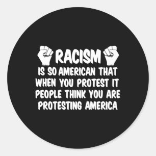 Sticker Rond Anti-racisme Droits Hu Justice noire Égalité