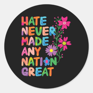 Sticker Rond Anti Trump Artistic Floral Democrat Président Libe
