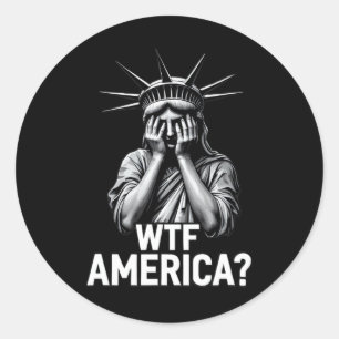 Sticker Rond Anti-trump Politique Et Démocratie Wtf Amérique