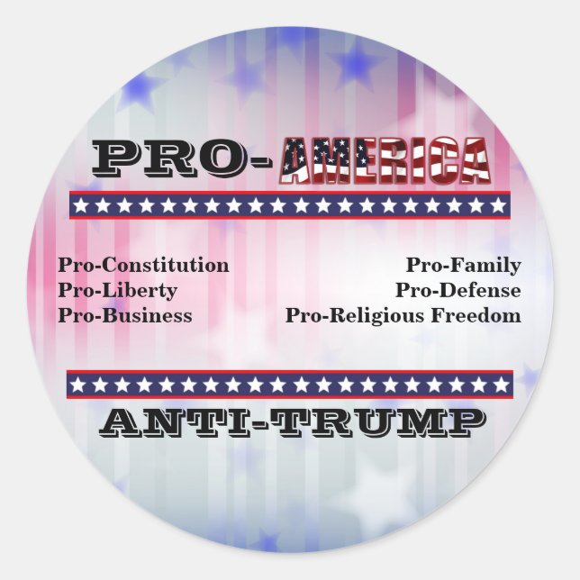 STICKER ROND ANTI-TRUMP PRO-AMÉRIQUE (Devant)