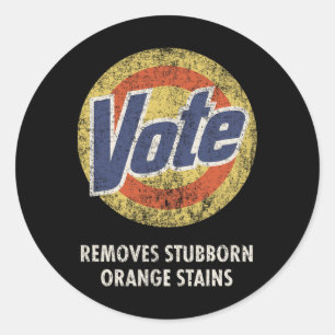 Sticker Rond Anti-Trump Vote Detergent Fun Vintage