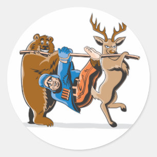 Sticker Rond Anti vengeance d'animal de chasse