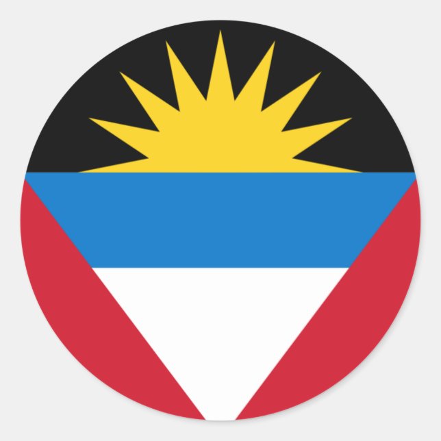 Sticker Rond antigua et barbuda (Devant)
