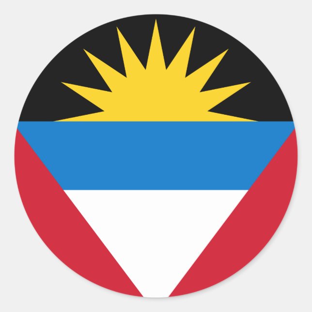Sticker Rond Antigua et Barbuda Flag (Devant)