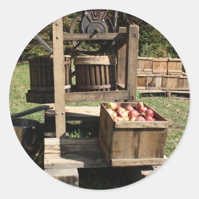 Sticker Rond Antique Apple Cider Press (Devant)