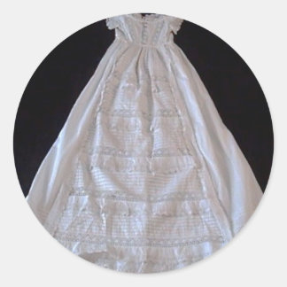 Sticker Rond Antique Ayrshire dentelle de dentelle robe