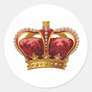Sticker Rond Antique Couronne royale
