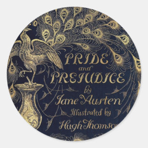 Sticker Rond Antique Fierté et Préjugés Peacock Edition Couvert
