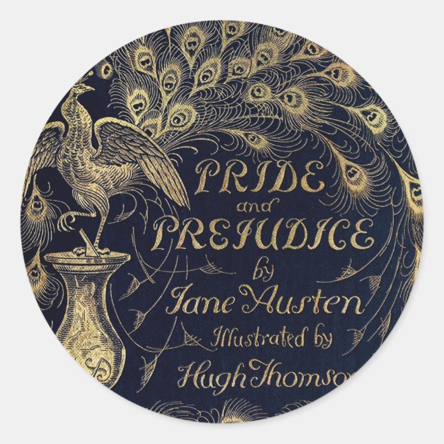 Sticker Rond Antique Fierté et Préjugés Peacock Edition Couvert (Devant)