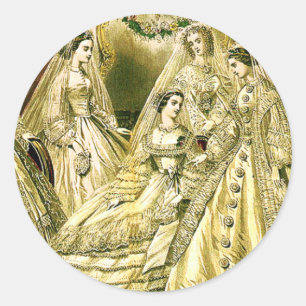 Sticker Rond Antique Mariage