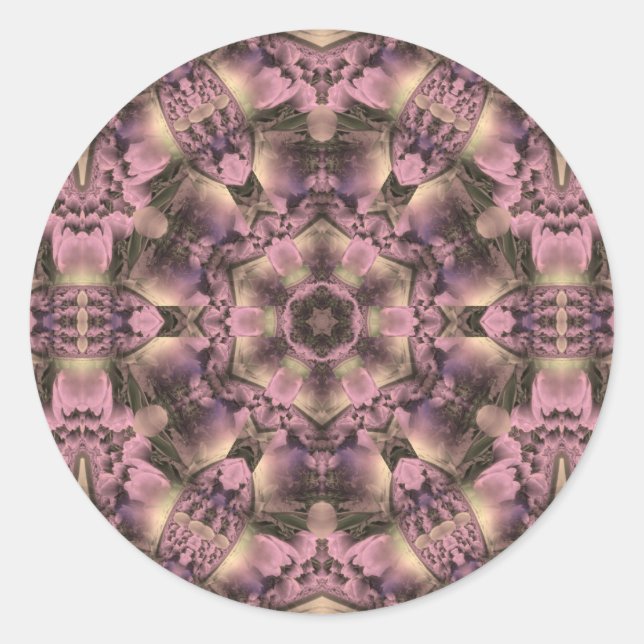 Sticker Rond Antiquité rose victorienne (Devant)