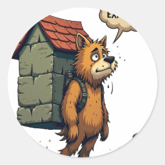 Sticker Rond Anxiété du marché immobilier Maison trop chère Rêv