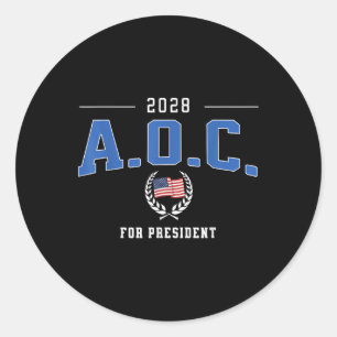 Sticker Rond Aoc 2028 Pour Le Président Alexandria Ocasio-corte