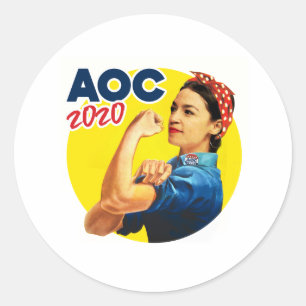 Sticker Rond AOC la riveuse 2020
