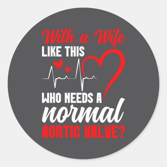 Sticker Rond Aortic Valve Warrior Wife Heart Surgery Valve Repl (Devant)